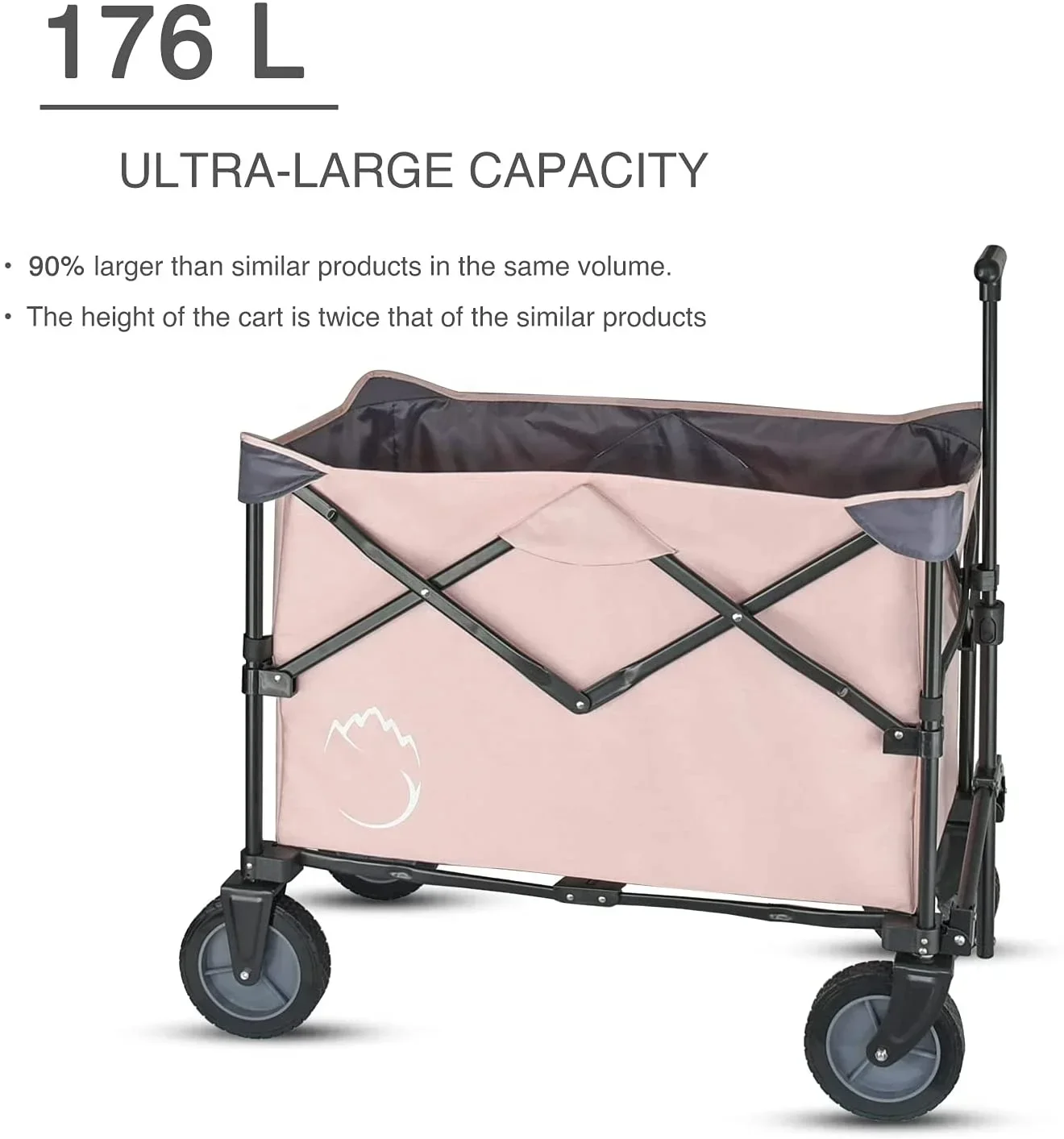 Outdoor Large Heavy Duty Collapsible Folding Utility Wagon Cart Durable 180 lb Weight Capacity with Storage Bag