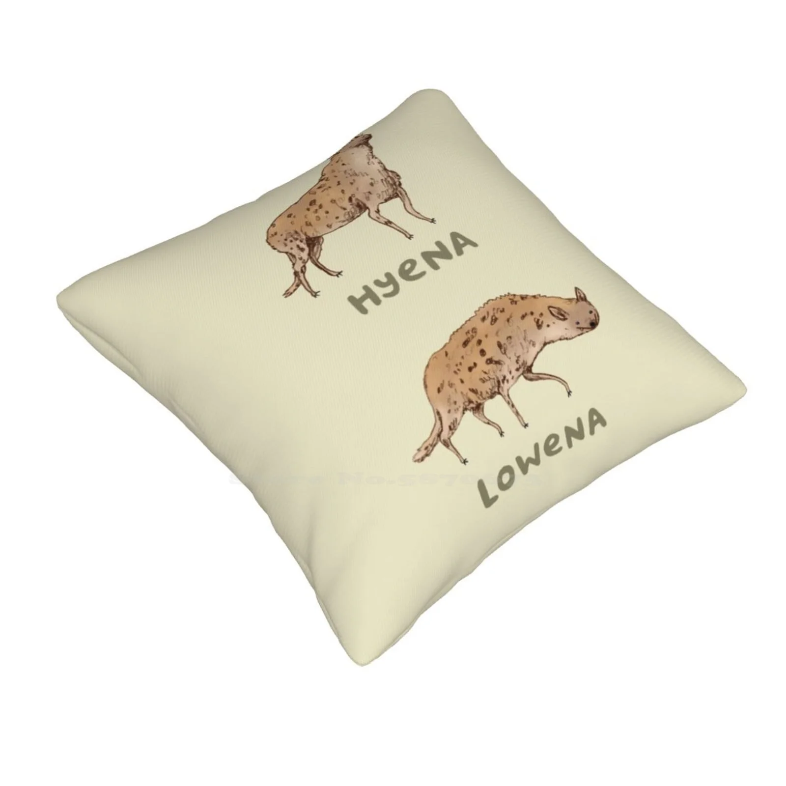 Hyena Lowena Pillows Case Bedroom Home Decoration Hyena Lowena Illustrated High Pun Silly Animal Africa Cute Kawaii Funny Odd