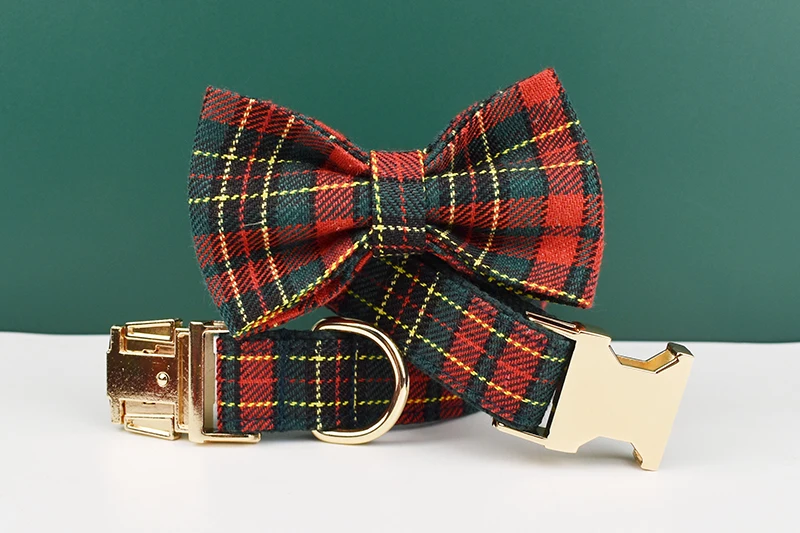 Luxus-Halsband-Leine-Hundegeschirr-Set mit individuellem Logo, TS-Zubehör, Hundehalsband-Leine-Geschirr-Set, Hundehalsband mit amerikanischer Flagge und Gittermuster 16 – Detail 4