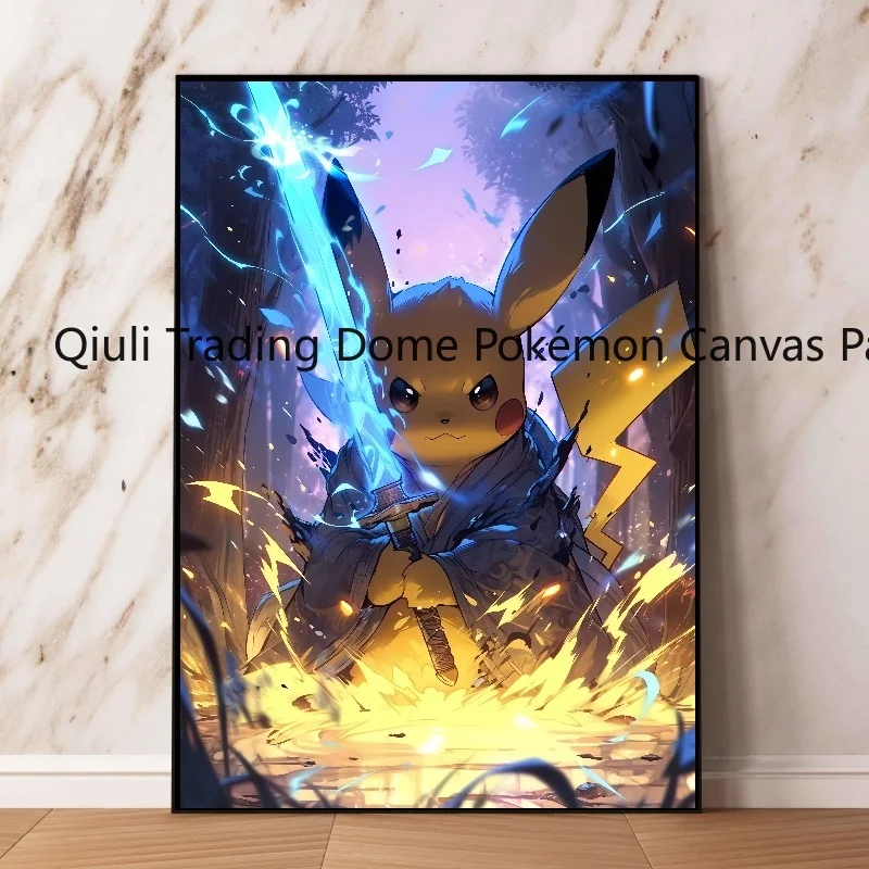 Klassische Anime Leinwand drucke Pokemon Action figuren Pikachu Dekoration Gemälde Bild Wohnzimmer Poster Wohnkultur bestes Geschenk