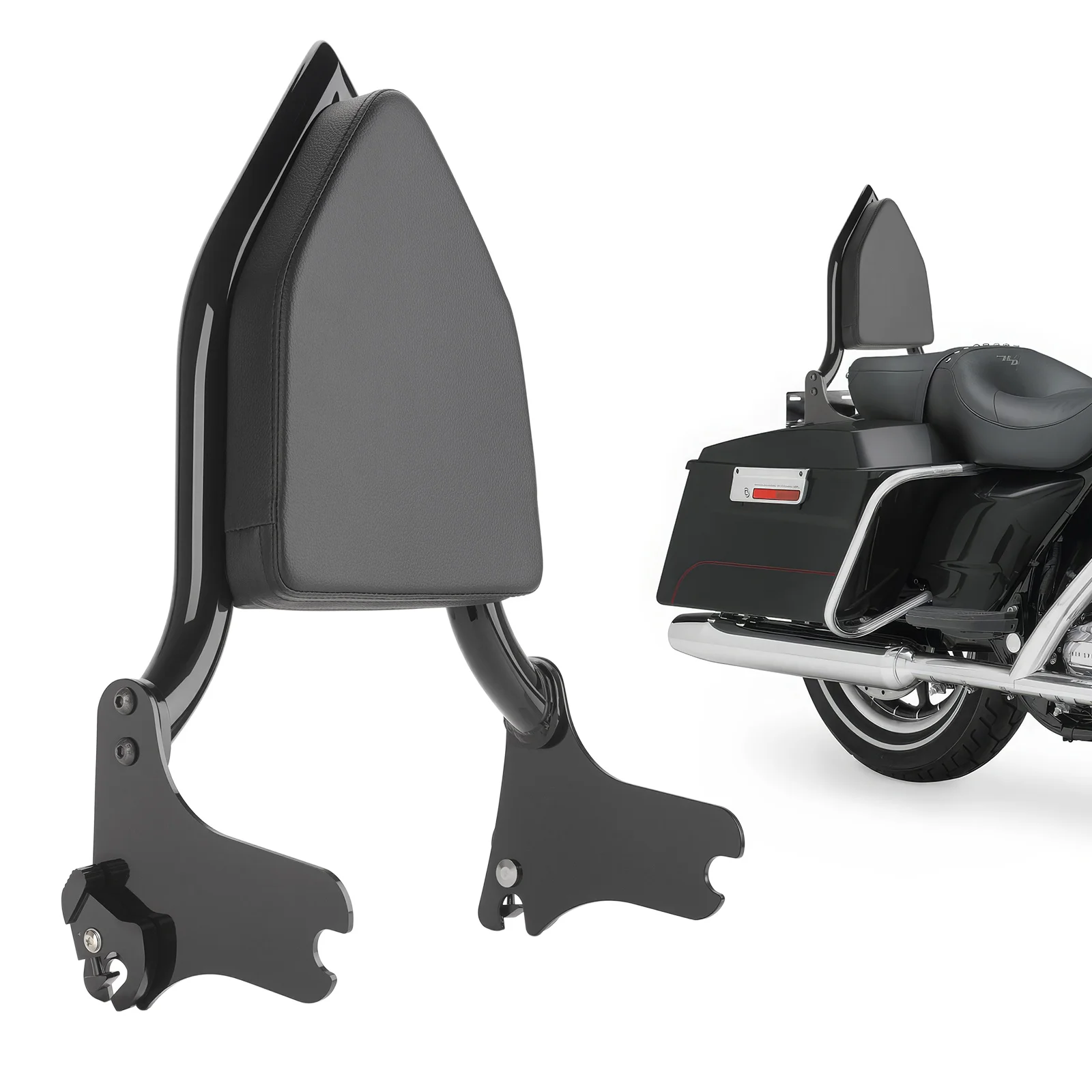 Black Detachable Passenger Backrest Sissy Bar for Harley Touring 1997-2008 Road King, Street Glide, Road Glide, Electra Glide