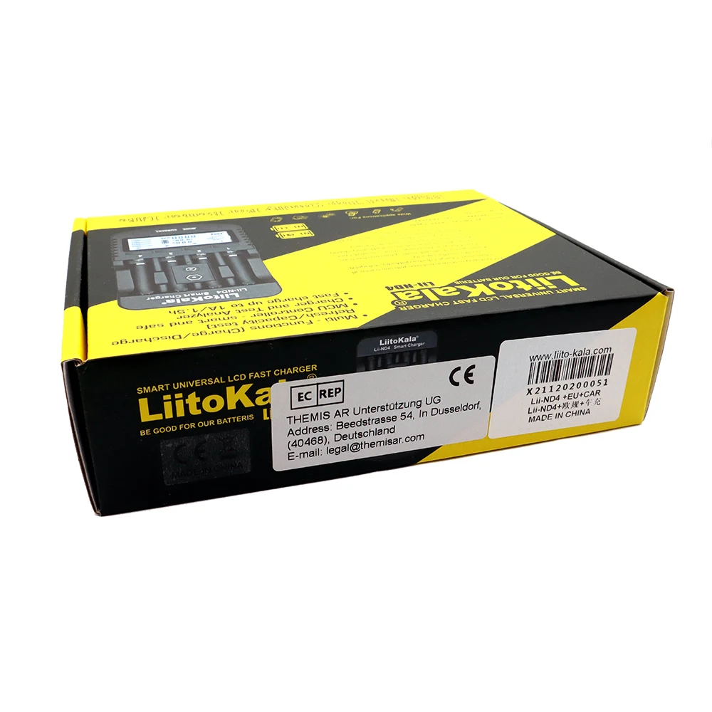 LiitoKala Lii-ND4 NiMH/Cd AA AAA Charger LCD Display and Test Battery Capacity For 1.2V and 9V Batteries.