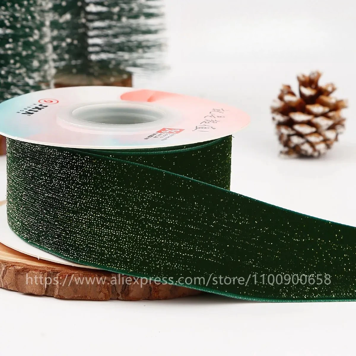 25Yards(5Roll) Dark Green Velvet Ribbon Roll Handmade DIY Bow Gift Packaging Ribbon Christmas Decoration .Festive Hot Items