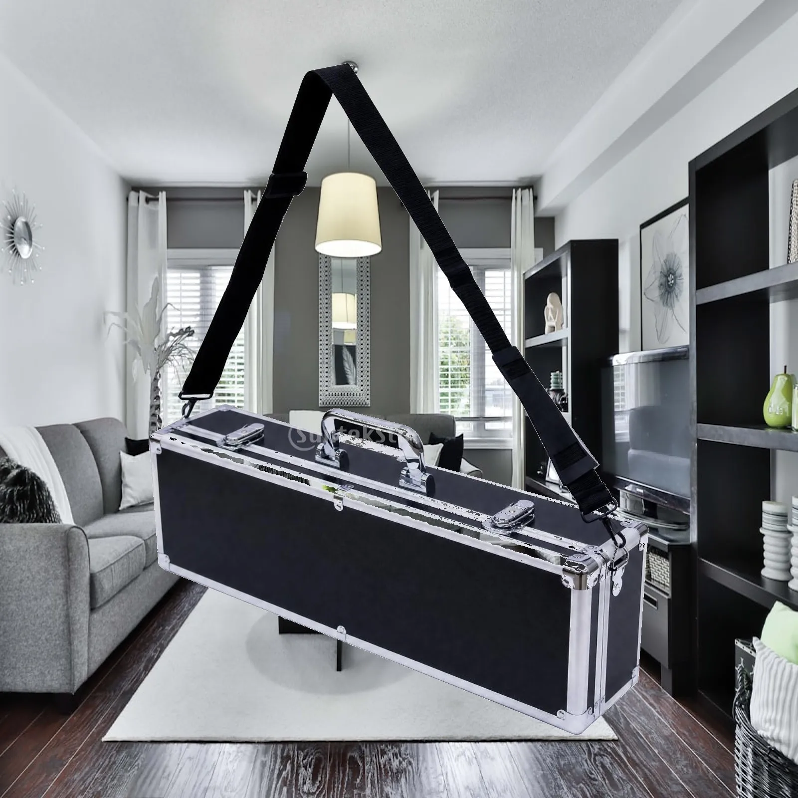 Shockproof Aluminum Violin Case 4/4 with Metal Corners and Adjustable Shoulder Strap for Musicians on the Go