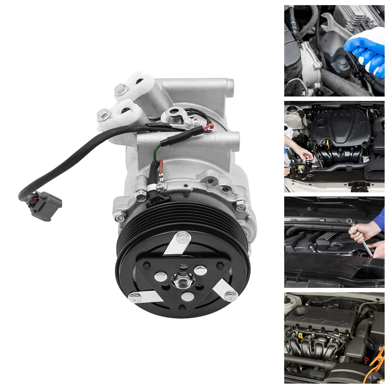 A/C Compressor 12V Air Conditioning Compressor New Silver Black For Cars SUVs Direct Replacement