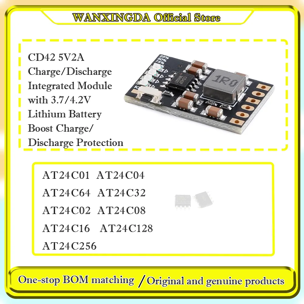 

AT24C01 AT24C02 AT24C04 AT24C08 AT24C16 AT24C32 AT24C64 AT24C128 AT24C256 AT24C CD42 5V2A Charge/Discharge Integrated Module
