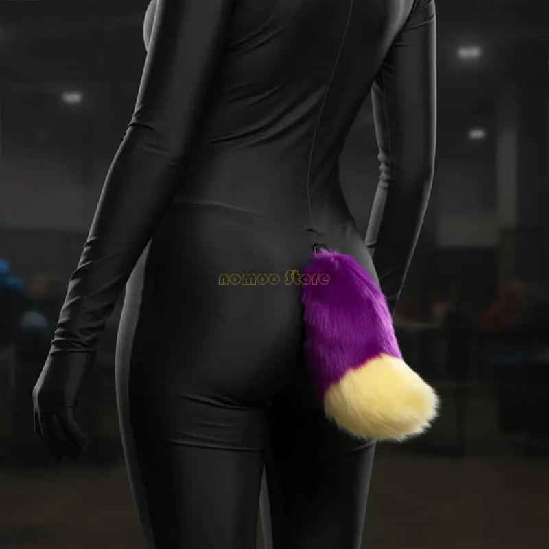 31BF الفراء فو الثعالب زي ذيل الكبار/في سن المراهقة تأثيري هالوين عيد الميلاد حفلة زي القطط الكلب الذئب ليوبارد الذيل كليب على #4