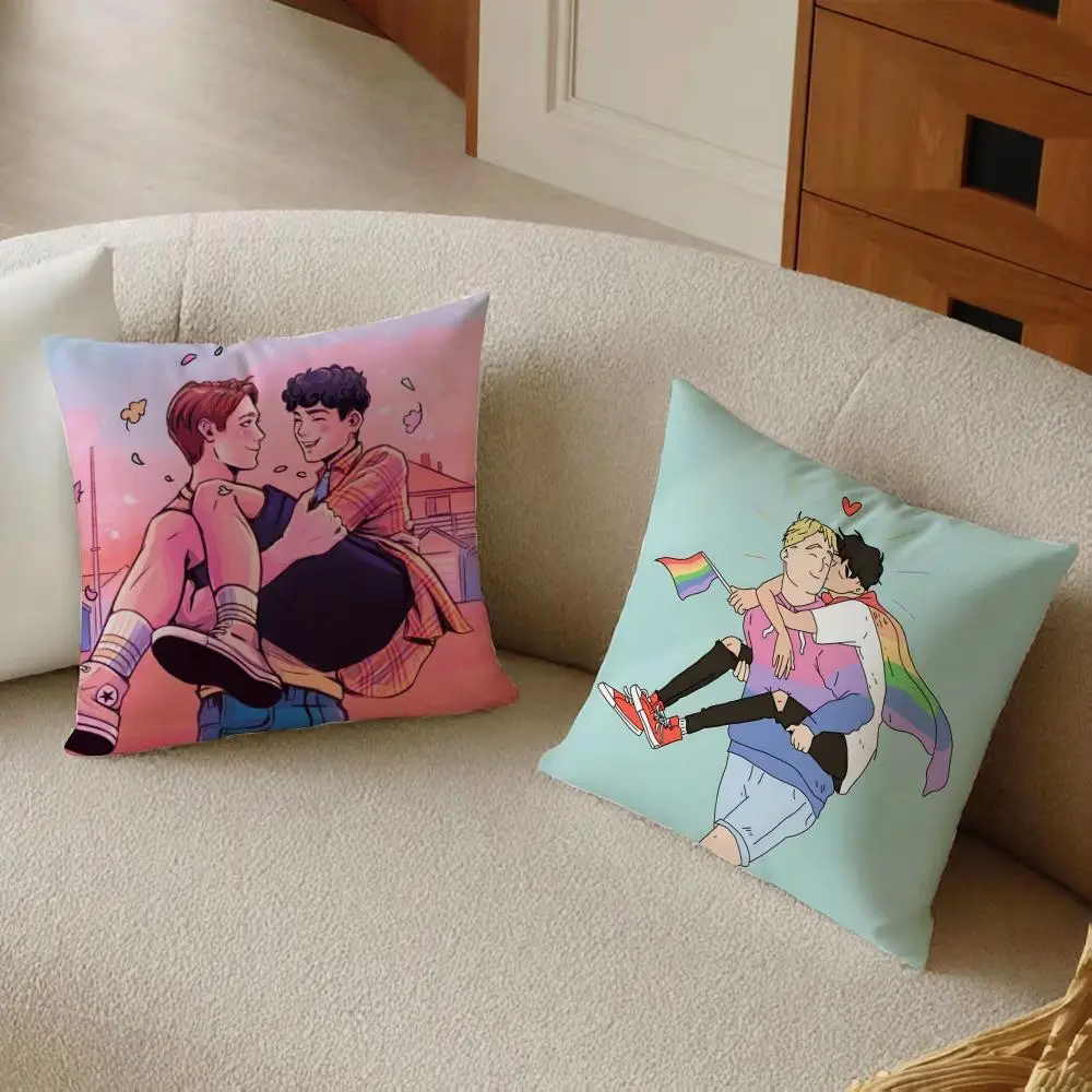 Cartoon H-HeartstopperS Cushion Cover Daily Washable Linen Pillowcase Soft  for Sofa Bed Home Room Decor