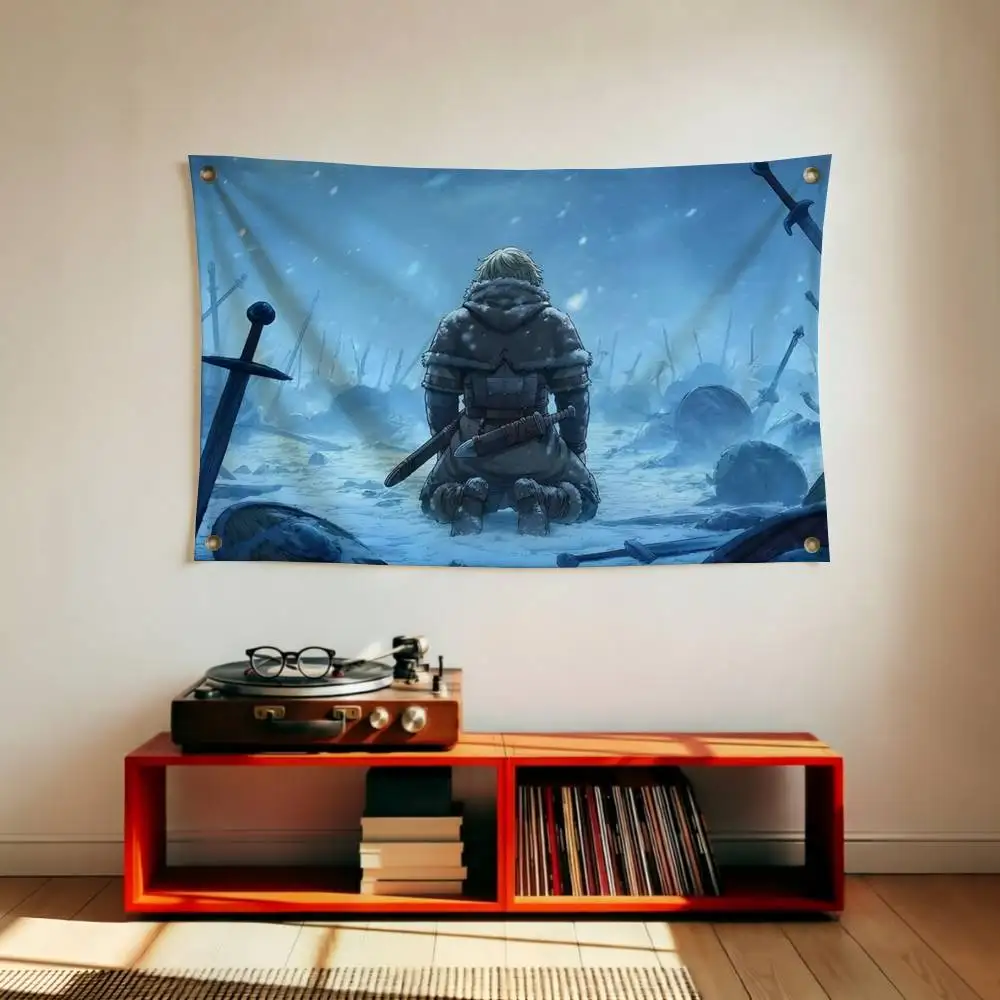 Cool Anime V-Vinland Saga Flags Wall Hanging Tapestry Outdoor Garage Room Decorative flag Background Blanket