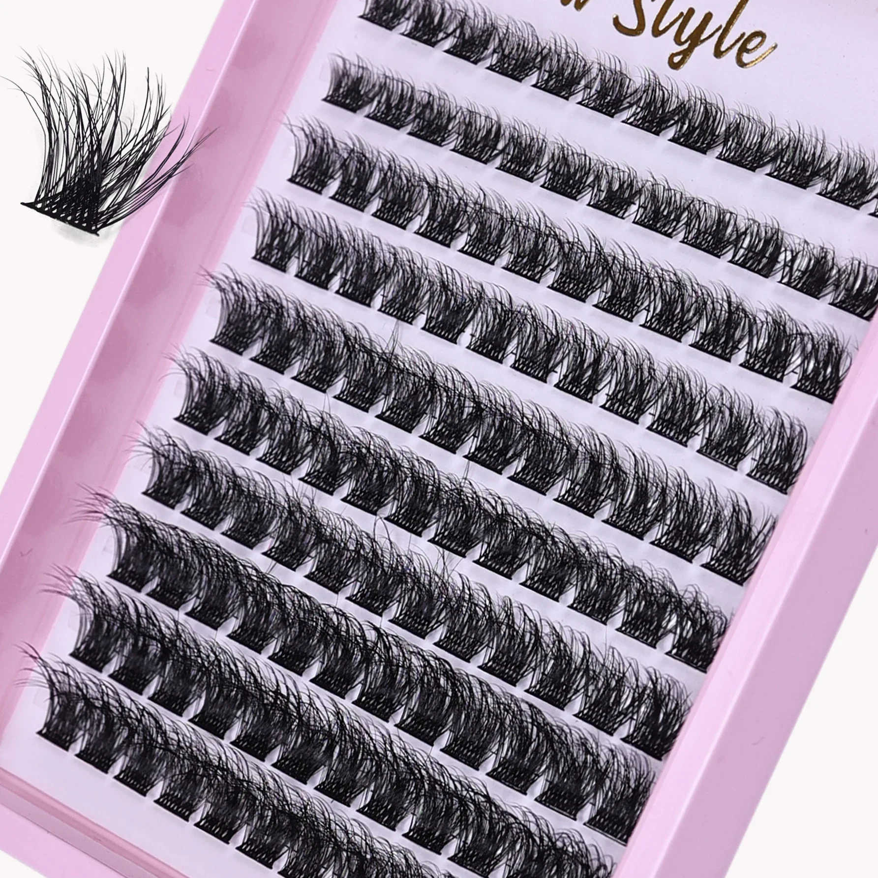 120 szt. Cluster Lashes10-16mm delikatne indywidualne przedłużanie rzęs naturalny wygląd rzęsy D Curl puszyste rzęsy Cluster Lash — zdjęcie 3