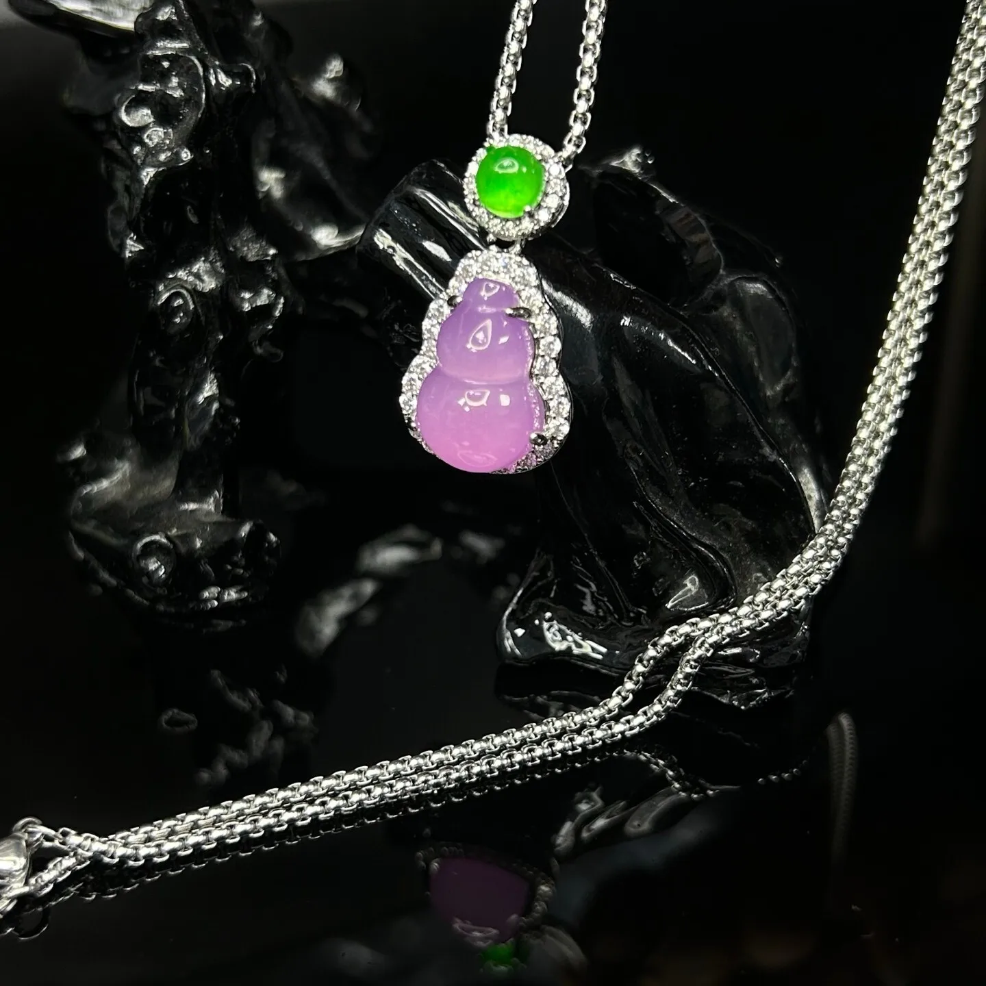 Real Natural High Ice purple Jade Jadeite amulet Pendant&Necklaces