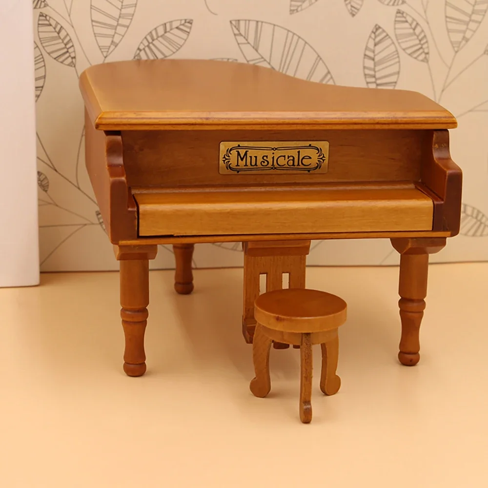 

Miniature Grand Piano Model with Music Mini Musical Instrument for 1/12 Dollhouse figure Accessories Decoration ob11 bjd