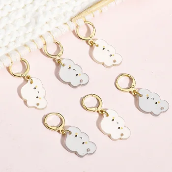 6 adet örgü dikiş İşaretleyiciler renkli plastik hayvan fil bulut Charms tığ mandalı DIY zanaat çıkarılabilir örgü araçları