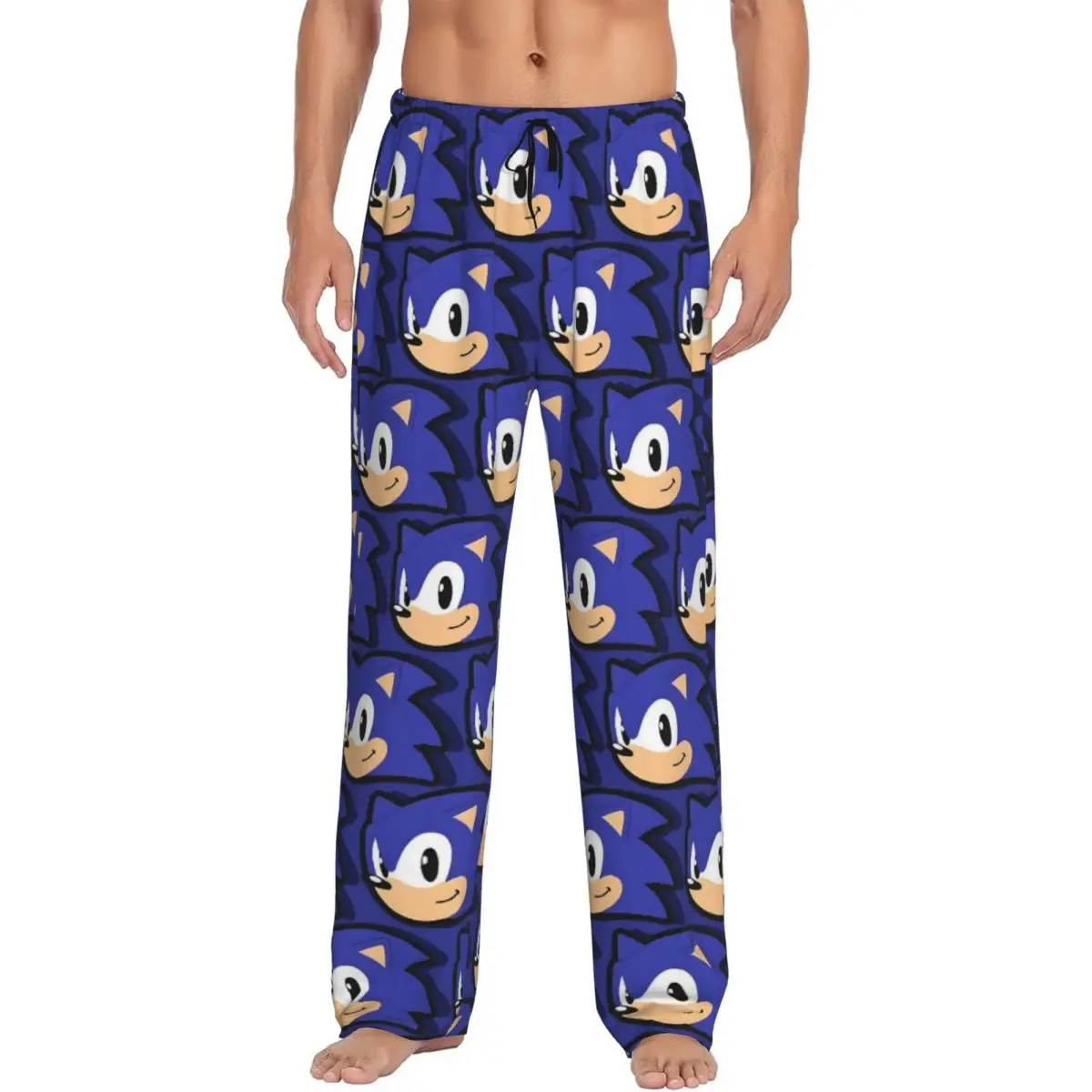 

Custom Print Men Soniced Pajama Pants Hedgehog Game Sleepwear Sleep Lounge Bottoms with Pockets