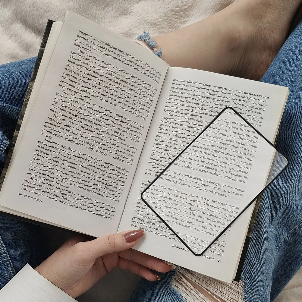 

4 Pcs Magnifier Bookmarks Page Lens Glass 120x180cm Ultrathin Full Page Reading Bookmark for Elderly