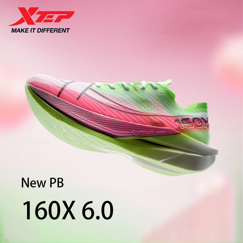 Xtep 160X 6.0 Running Shoes Professional Marathon PB Carbon Plate For Men 2024 Cushioning Shock Absorption Sneakers 976319110057