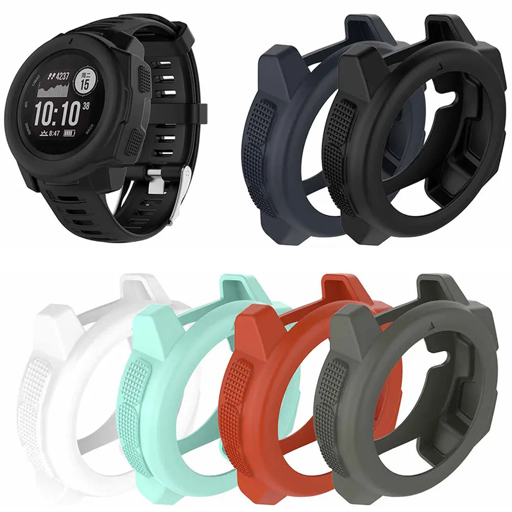 สายรัดข้อมือซิลิโคน + เคสสำหรับ Garmin Instinct สายรัดสมาร์ทวอท์ชหัวเข็มขัดพลาสติกสำหรับ Garmin Instinct ฝาครอบป้องกัน