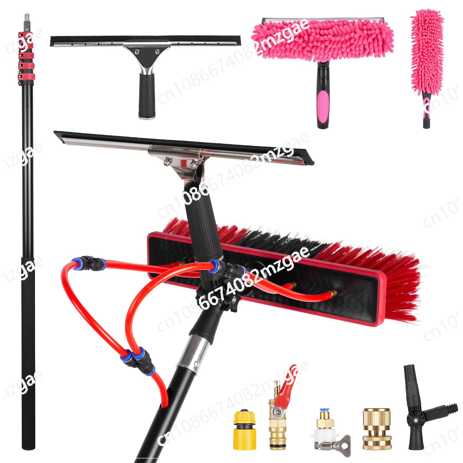 Photovoltaic panel cleaning tool glass telescopic rod Extended door head sign Exterior wall Car wash Water spray brush