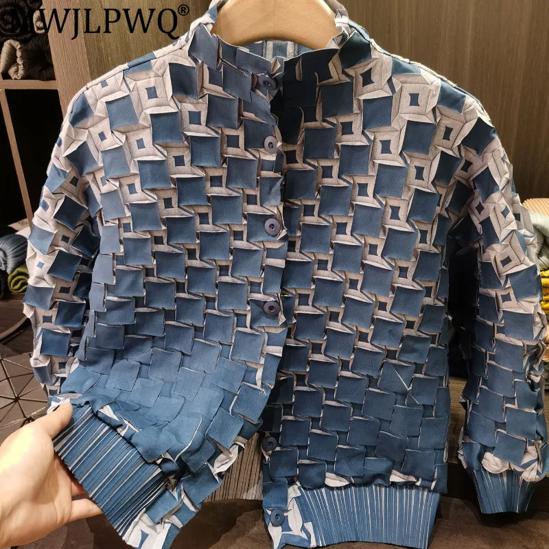 MWJLPWQ High-End Japanese-Style Color-Blocking Printed Jacket Male Fashionable Casual Loose Fit Commuting Long-Sleeve Tops 21193