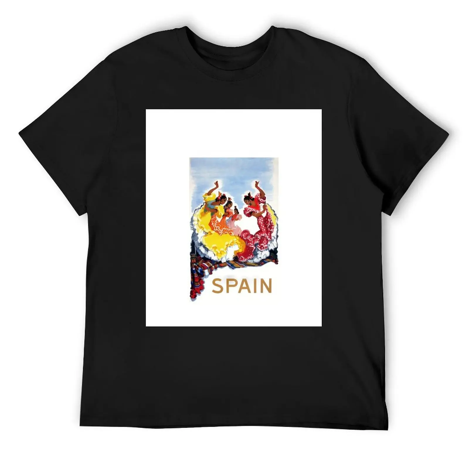 

Vintage Spain Flamenco Dancers Travel Poster T-Shirt plus sizes custom t shirt street wear vintage sweat shirts, men