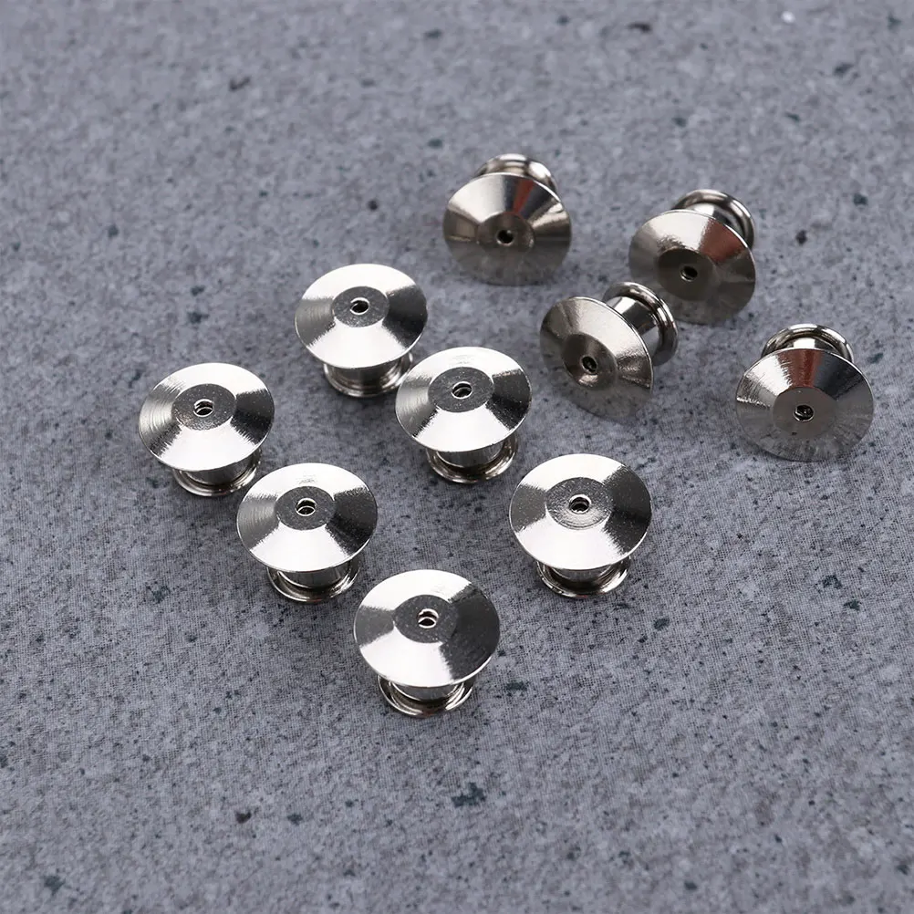 

25pcs Pin Backs Metal Brooch Badge Accessories Locking Clasps Lapel Keepers Name Tags Jewelry Books Lanyards Bags Vests Hats