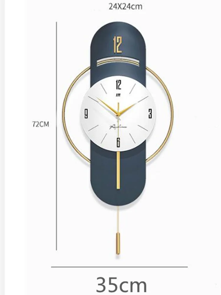 Lớn Bắc Âu Đồng Hồ Treo Tường Cao Cấp Thiết Kế Hiện Đại Đu Đưa Tường Phòng Khách Đồng Hồ Đơn Giản Sắt Treo Đồng Hồ Trang Trí Nhà