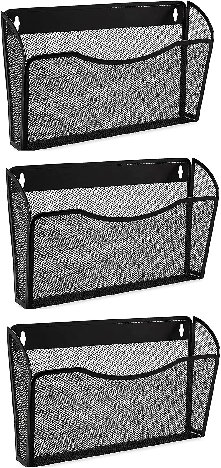 Mesh 1/3/6 Pockets File Organizer Hanging File Organizer Vertical Wall File Organizer Holder Rack