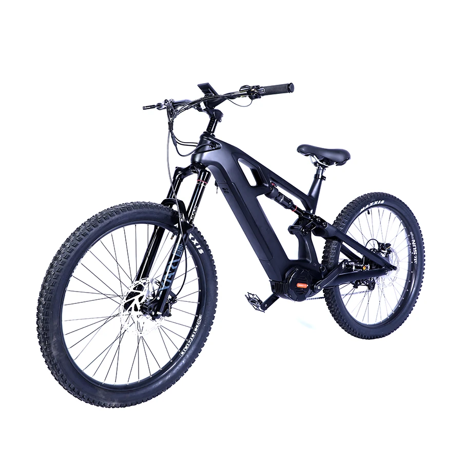 Leili Newest Full Suspension 48V 1000W Mid Drive Motor Ebike Carbon Fibre Mountain Electric Bike Bicycle Hot Sale