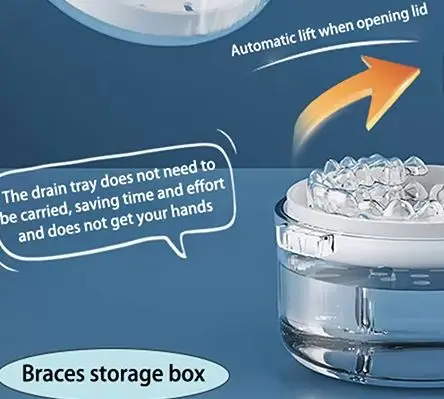 Orthodontic Retainer Double Layer Braces Storage Box Soaking Invisible Teeth Denture Cleaning Tooth Storage Portable Belt Case