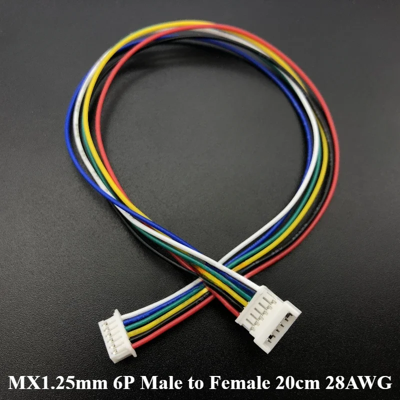 JST MX1.25 MX 1.25mm 와이어 케이블 커넥터, 1.25mm 피치 플러그, 20cm 와이어 길이 28AWG, 2 핀, 3 핀, 4 핀, 5/6 핀, 로트당 5 개, 10 개, 30 개, 50 개