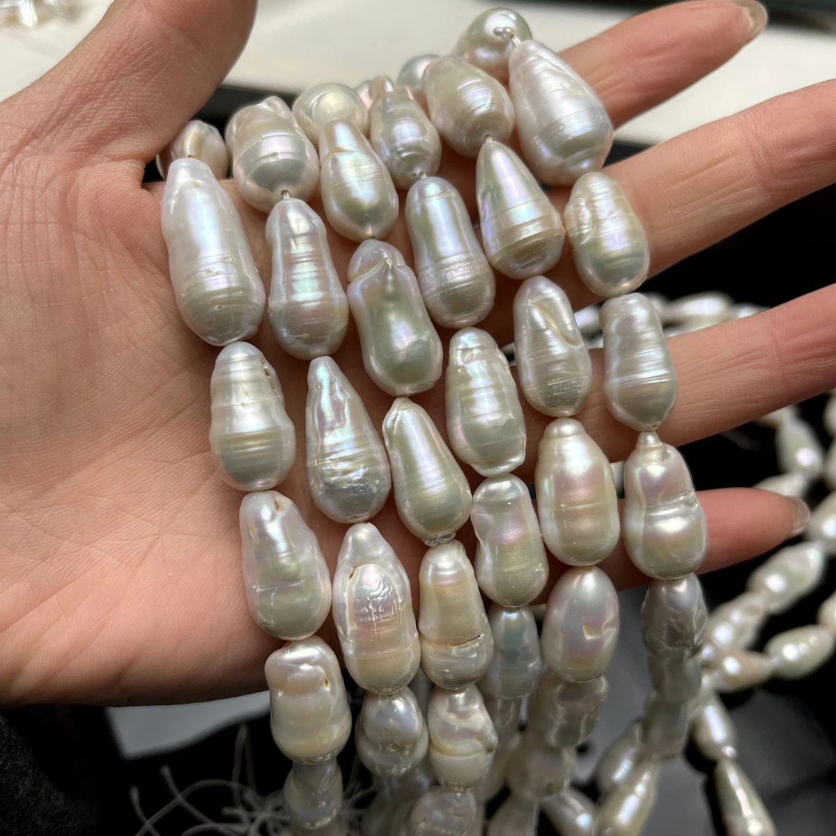 Natural Freshwater Pearls 13x22mm Baroque Peanut Shape Beads for Jewelry Making Supplies DIY Women Necklace Bracelet Accessories