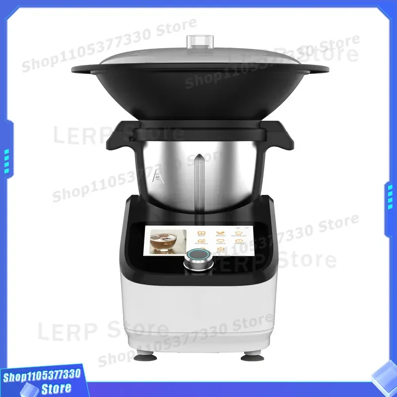 1500W Electric Food Processor with 7 Inch TFT Touch Screen Stainless Steel Bowl 3L Capacity Commercial Shredding Stirring