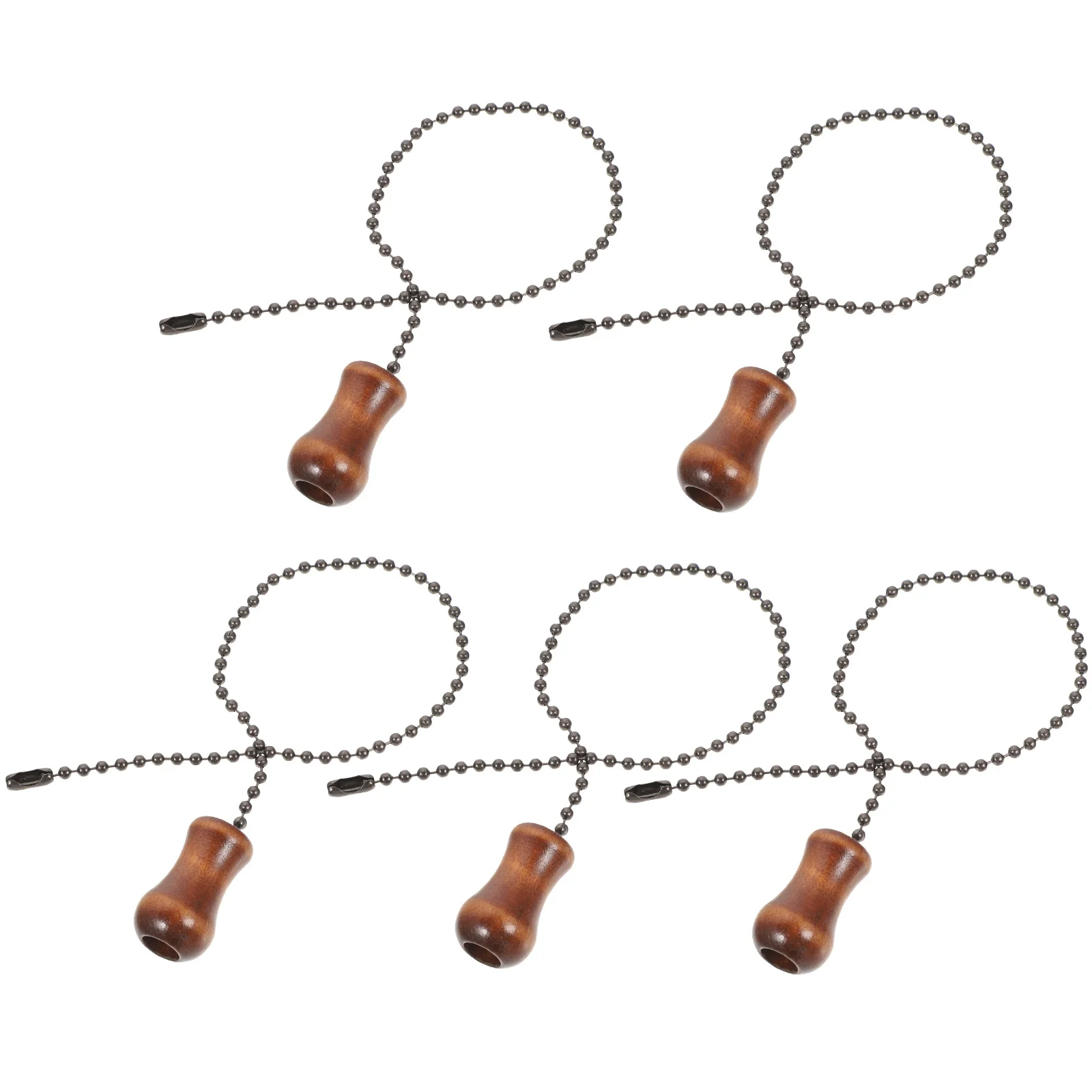 

5pcs Portable Beaded Pull Chain for Rechargeable Fan Light Decoration Wall Mount Fixtures Cooling Wooden Fan