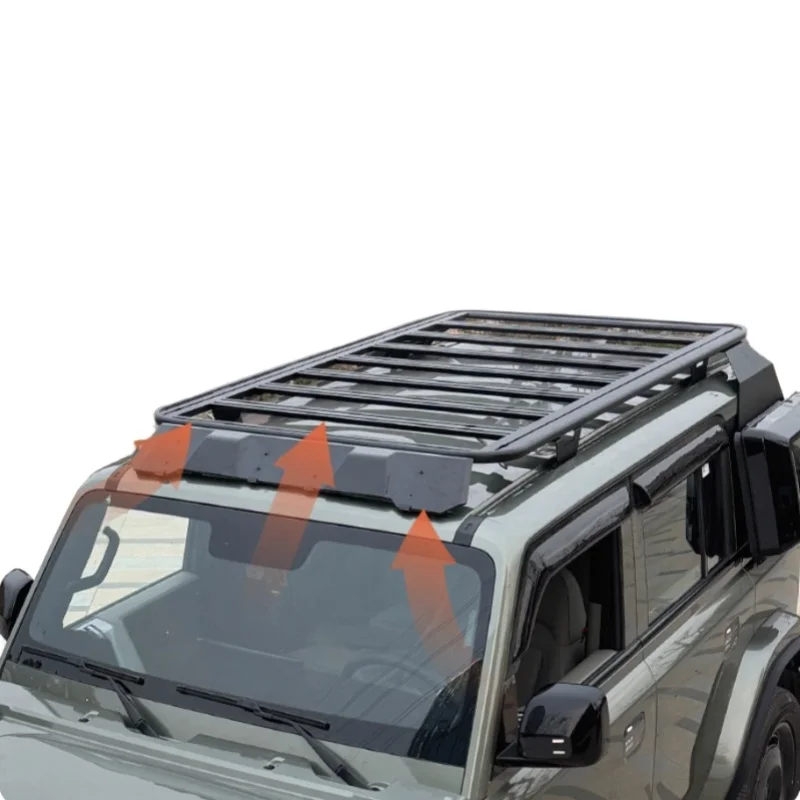 

New Design No Drill Black Sports Aluminum Alloy Roof-mounted Roof Luggage Rack Platform for ICAR V23