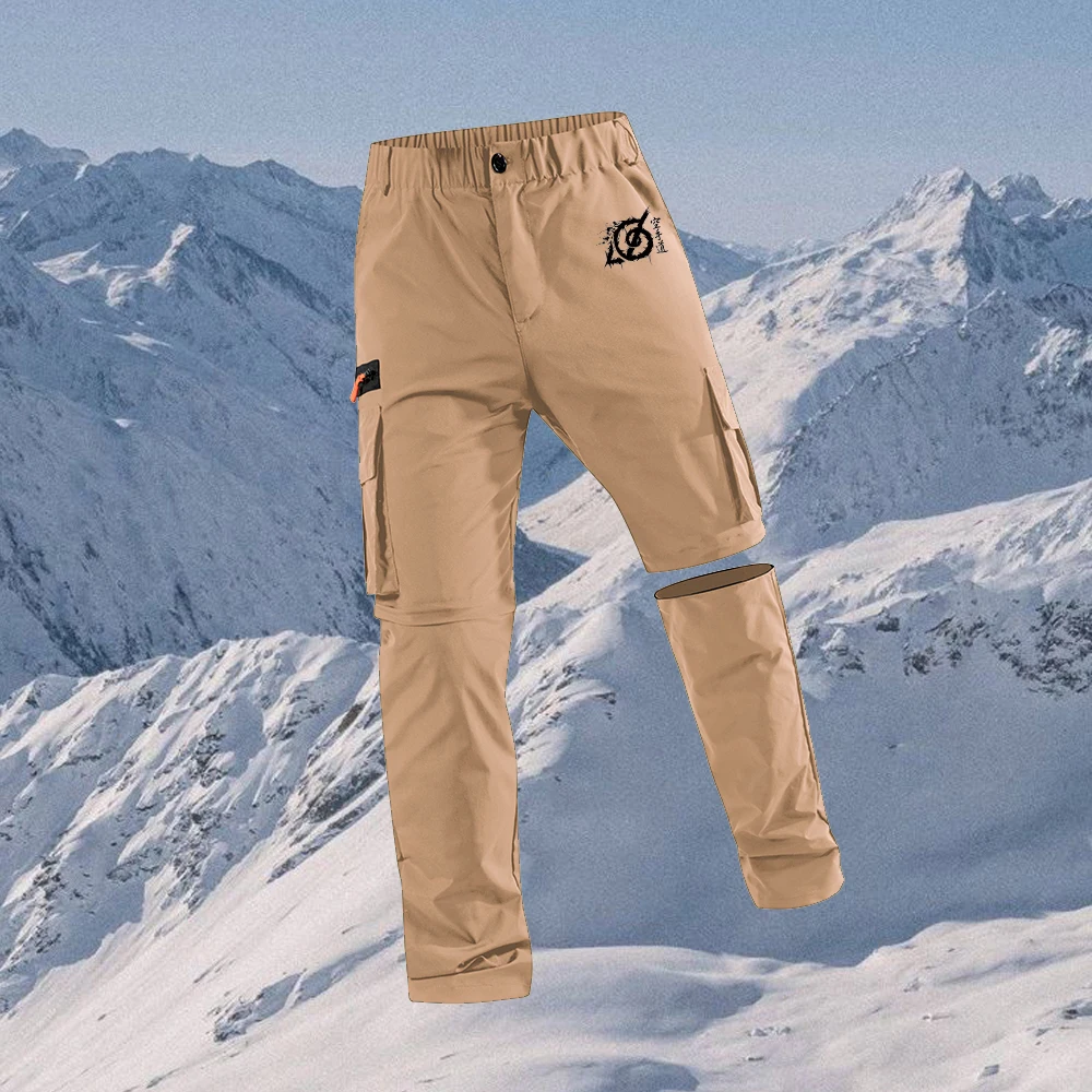 

Мужские быстросохнущие брюки для активного отдыха с отстегивающимися штанинами, многокарманные, с карманами на молнии и эластичным поясом