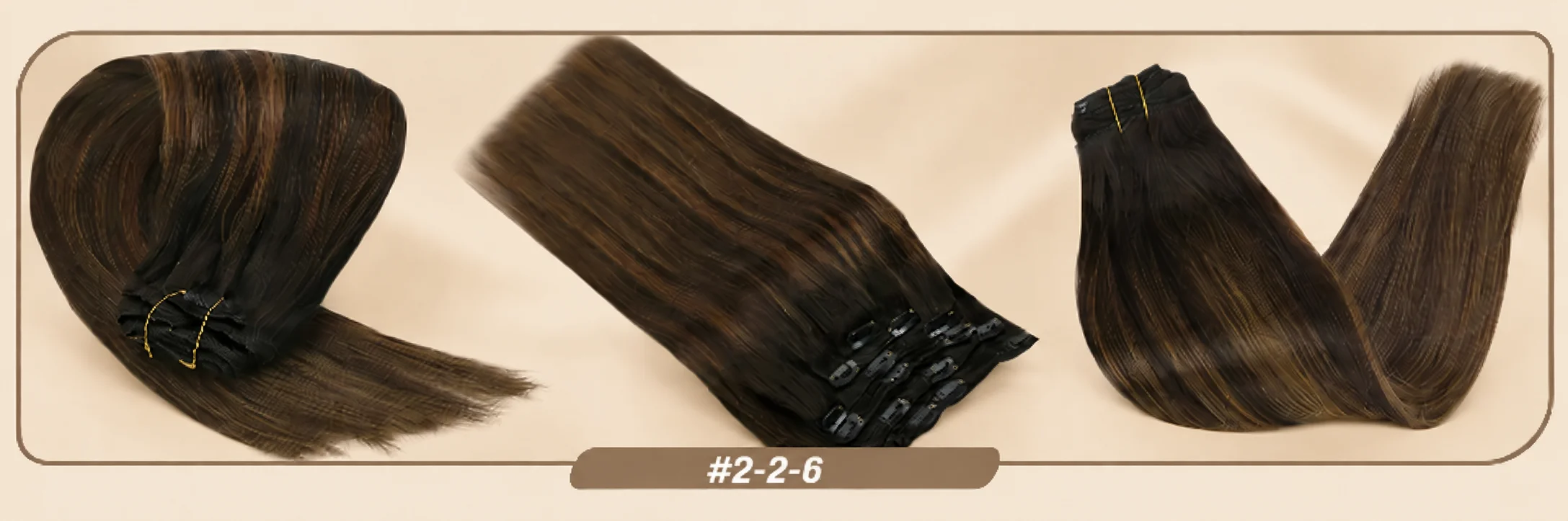 VeSunny Clip-in-Haarverlängerungen, Echthaar, blonde Clip-in-Haarverlängerungen # 16/22 Echte Perücke mit doppeltem Schuss, seidig gerade – Detail 7