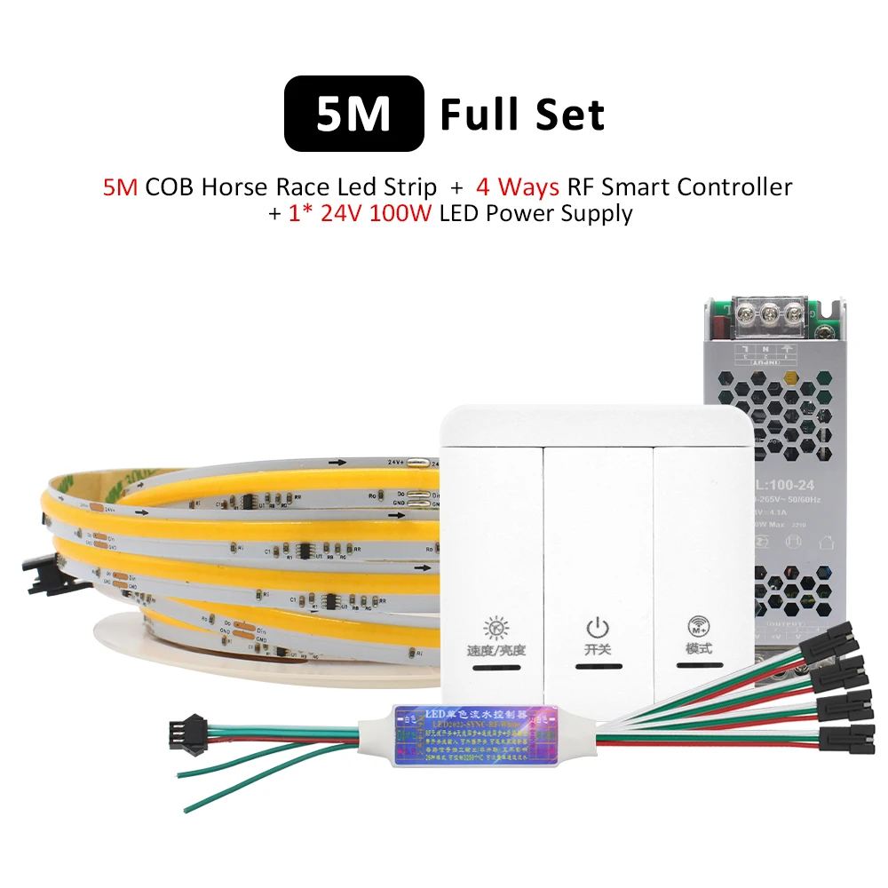 WeeTisa WS2811 Pferderennen-COB-LED-Streifenlicht, DC 24 V, 360 LEDs/m, Flex-Band, Jagen 5 m, 10 m, 20 m, fließendes Wasser, fließende LED-Streifenlichter 6