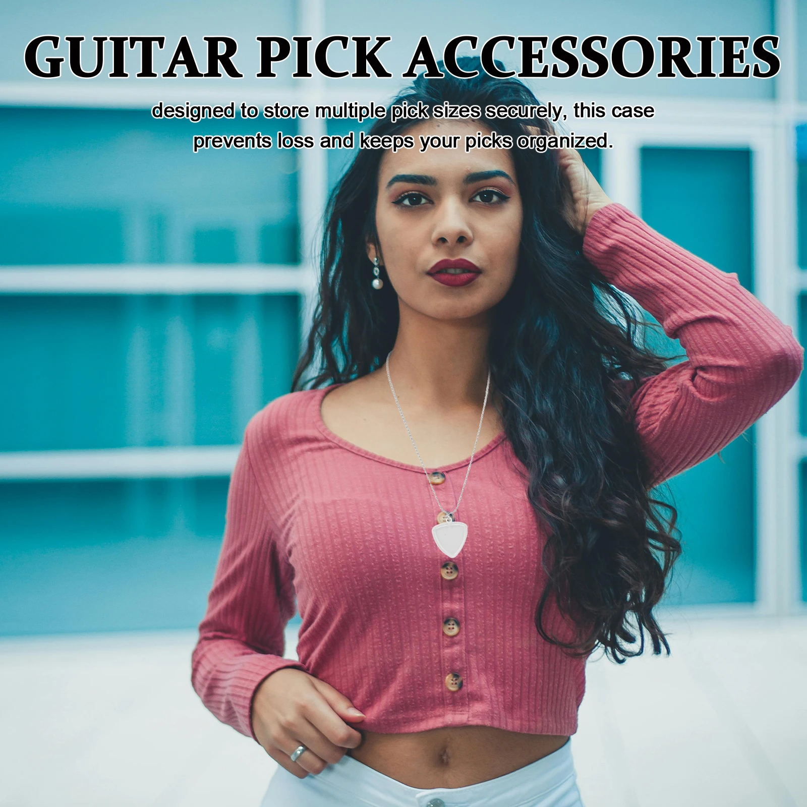 

Guitar Pick Storage Box Electric Holder Picks Necklace Case Choker Pendant Plectrum Organizer Clear