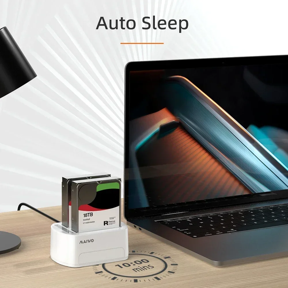 Imagem -02 - Maiwo-dual Bay Hard Drive Docking Station Usb 3.0 Duplicador Sata Hdd para 2.5 e 3.5 Suporte Ssd Clone Offline