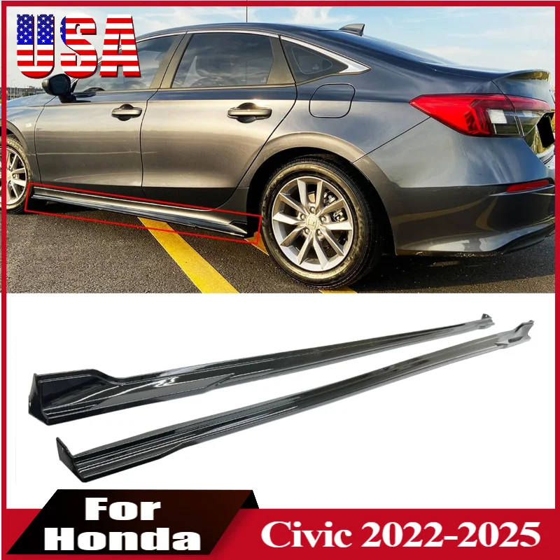 

Side Skirt For Honda Civic 2022 2023 2024 2025 Sedan Hatchback Car Side Skirt Extension Rocker Panel Splitter Lip Auto Body Kits