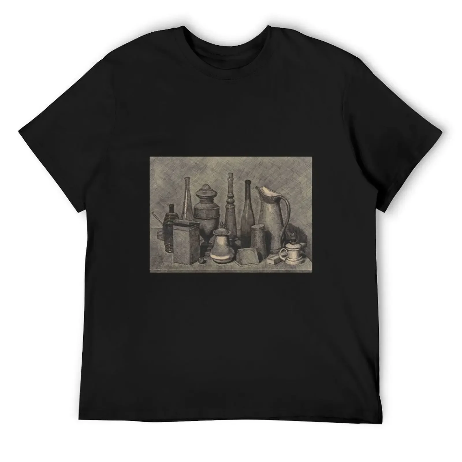 Still Life With Lamp On The Right, Giorgio Morandi 1928 T-Shirt plus size clothes boys whites graphics t shirt men 100℅ cotton