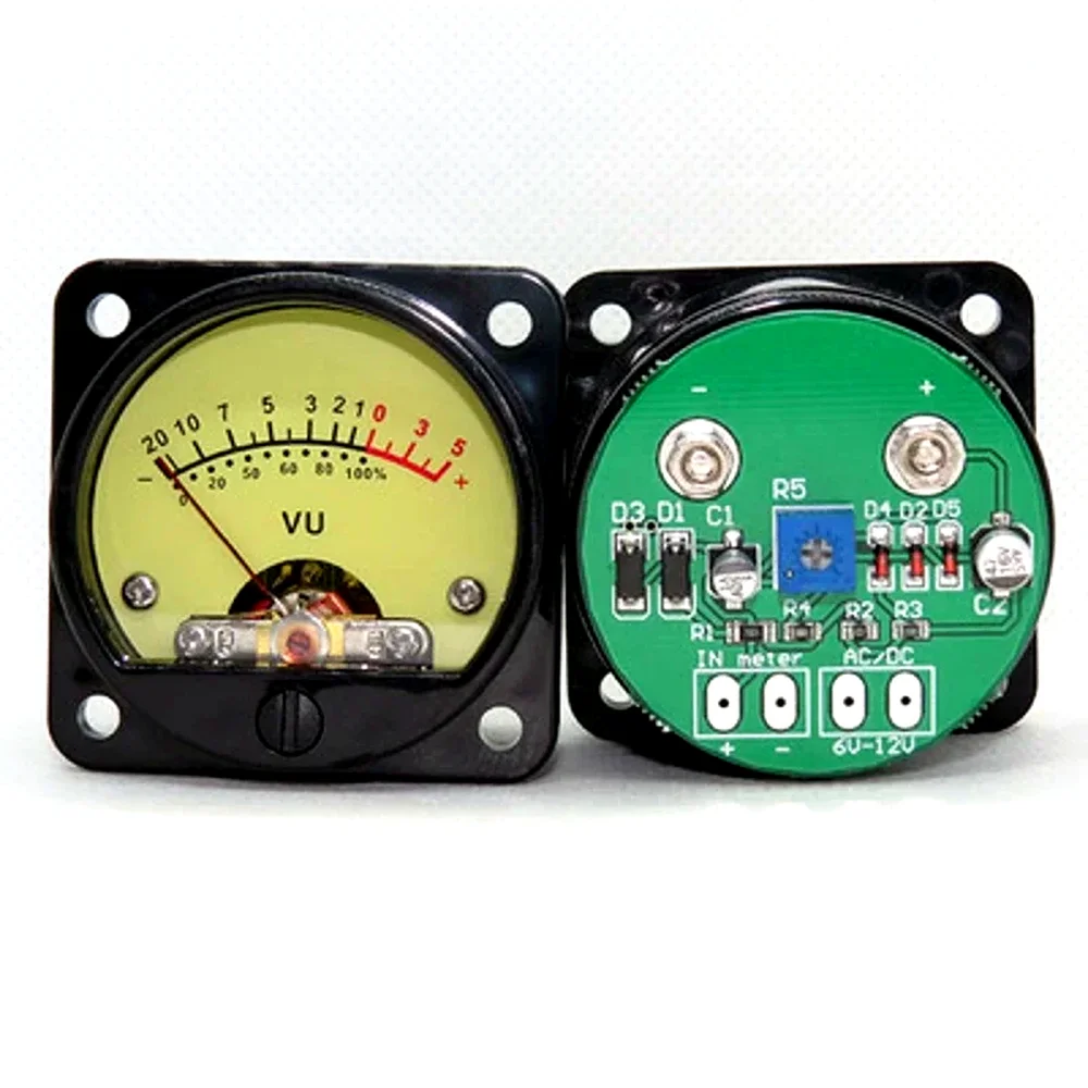 

2pcs 45mm Big VU Meter Stereo Amplifier Board level Indicator Adjustable With Driver