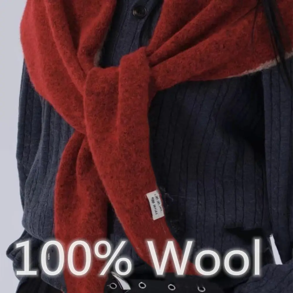 Wool British Triangle Scarf Luxury Versatile Cozy Scarf Women Winter Warm Shoulder Shawl Korean Headscarf Shawl New Year Gifts