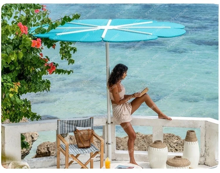 Outdoor Umbrella Creative Rattan Petal Wedding Props Designer Art Parasol