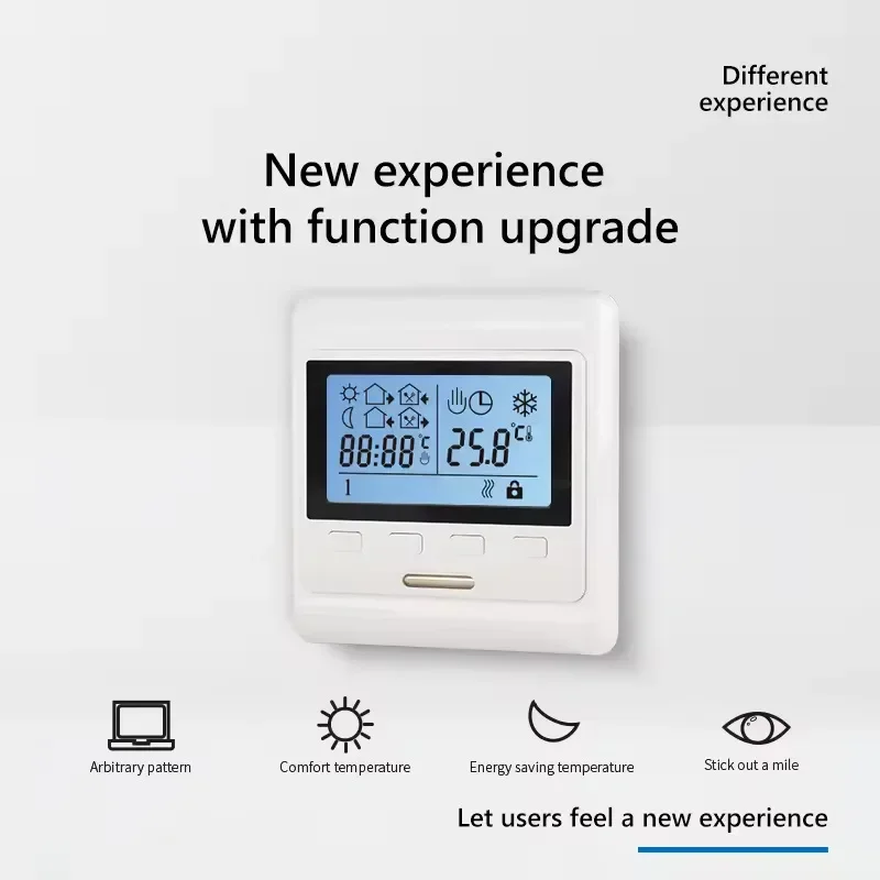 LCD Semanal Programável Piso Aquecimento Termostato, Controlador de Temperatura, Regulador com Sensor NTC, Sala Aquecida, 16A, 230V