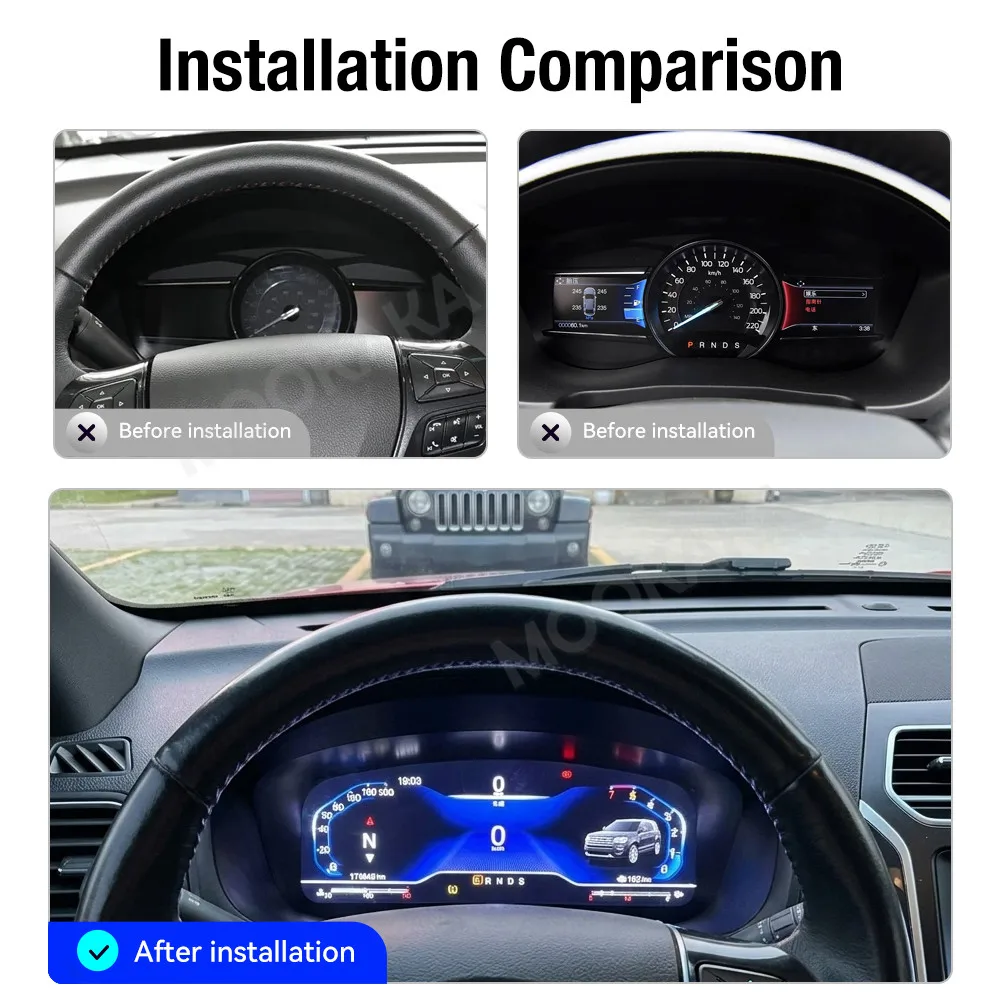 LCD Digital Cluster Virtual Cockpit For Ford Explorer 2017-2018 Instrument Speedometer Dashboard Screen Plug And Play Car Parts