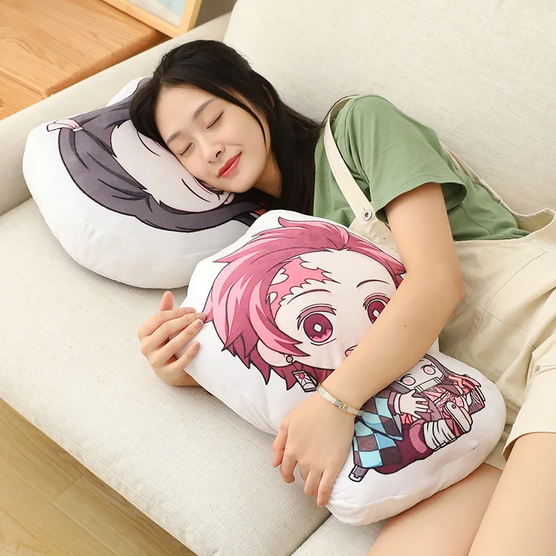 Kawaii Demon Slayer Nezuko Cuddly Toy Anime Tanjirou Pillows Doll Cute Shinobu Sofa Cushions Stuffed Doll Pendants 12CM 45CM