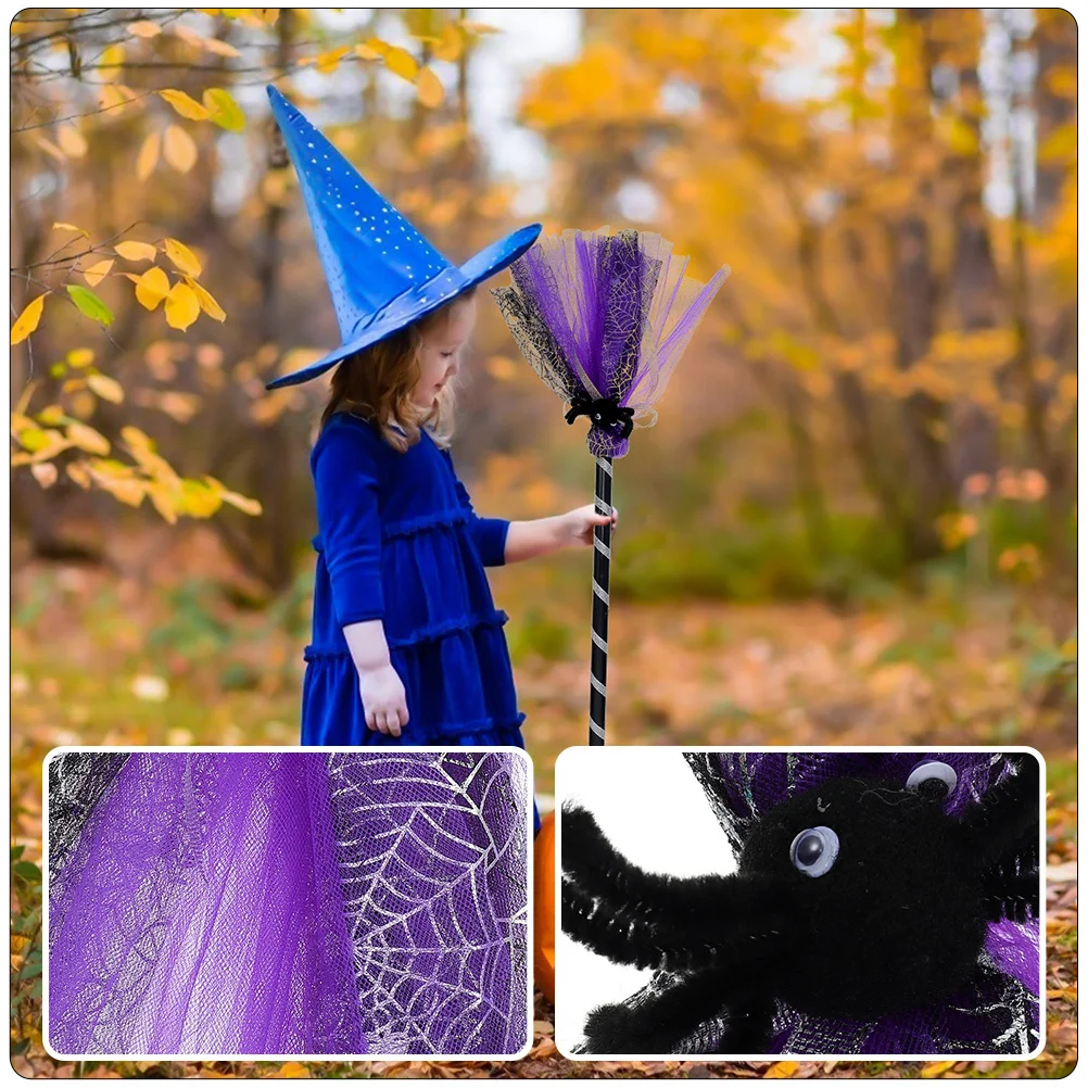 

1Set Decorative Witch Hat Broom Set Halloween Cosplay Props Party Costume Accessories Lightweight Witches Broom