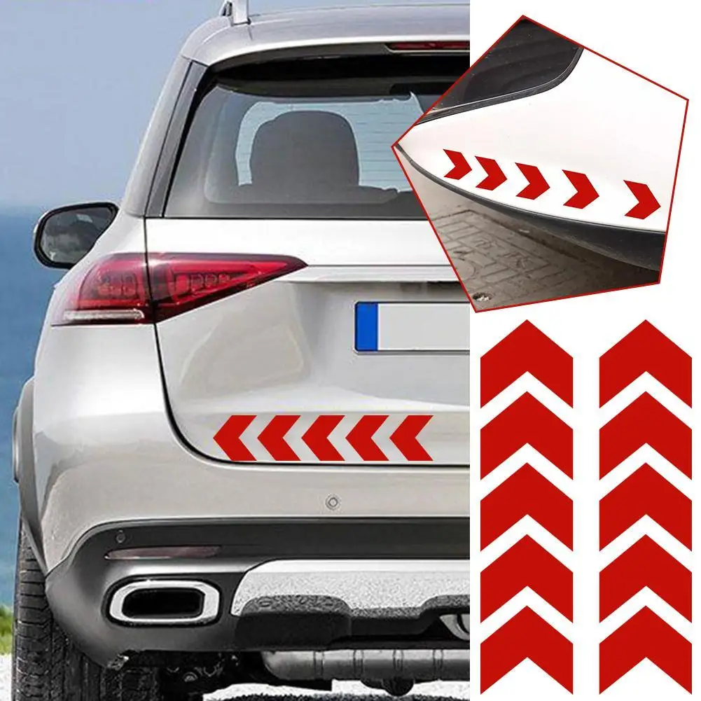 10pcs מכונית reppcs מדבקה לילה בטיחות אזהרה מדבקת עבור מכונית פגוש סרט זוהר סרט זוהר