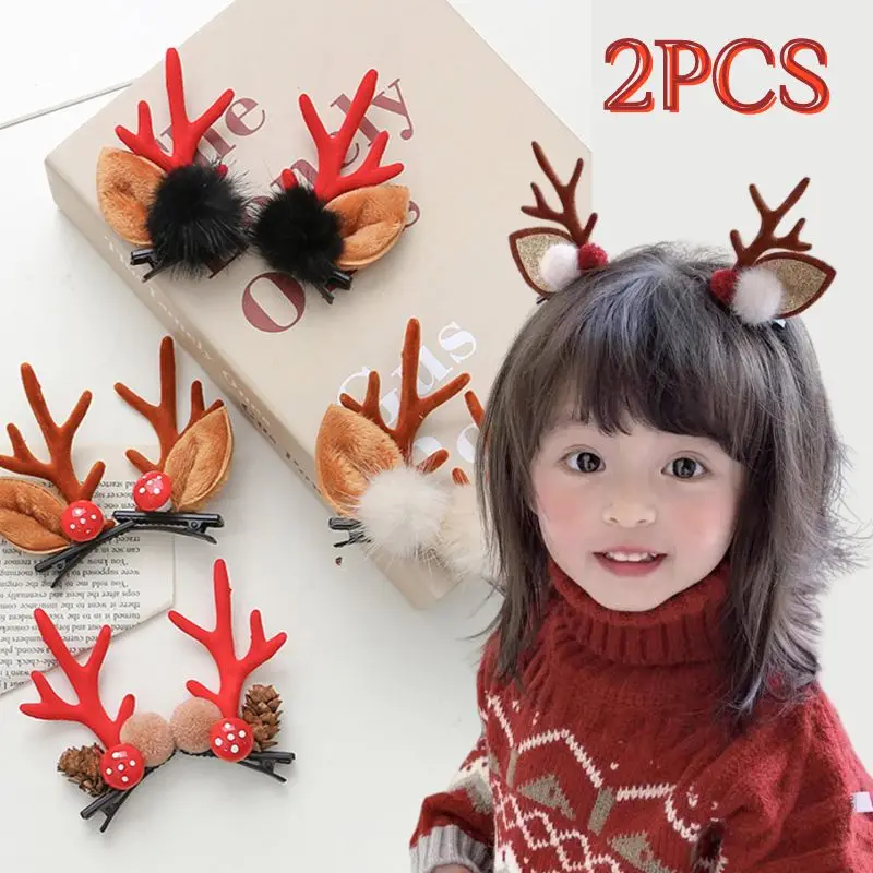 Xmas Antler Barrette Hairware New Year Girls Hairgrips Woman Party Ornament Accessories Christmas Hair Clips Deer Ear Hairpins